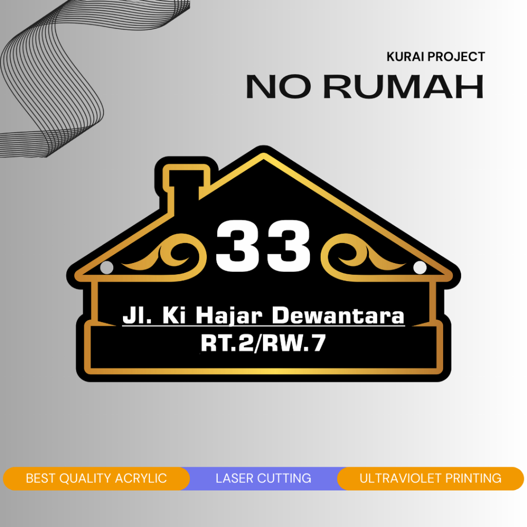 Jual Akrilik Nomor Rumah Aestetic / No Rumah Akrilik Mewah Modern