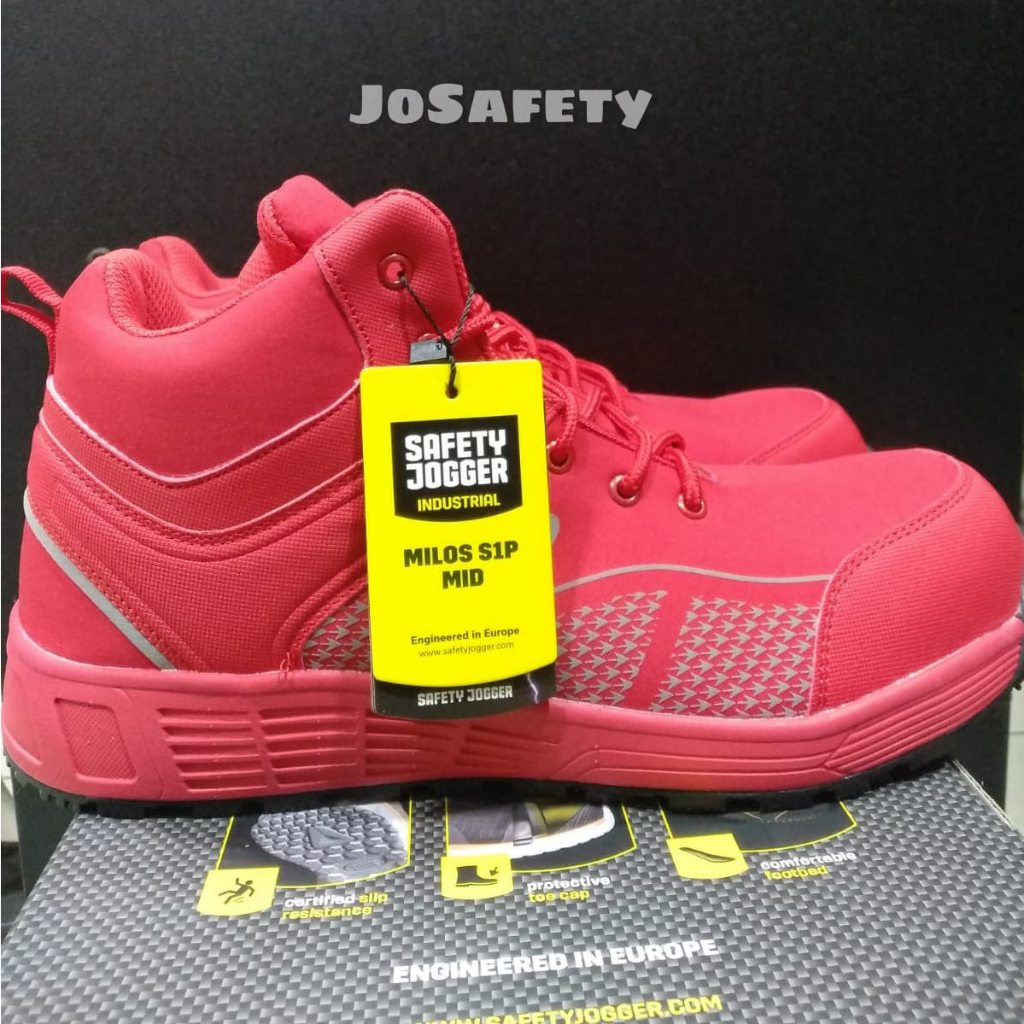 Jual SAFETY JOGGER MILOS RED BLACK S1P MID ESD HRO FO SR Shopee Indonesia