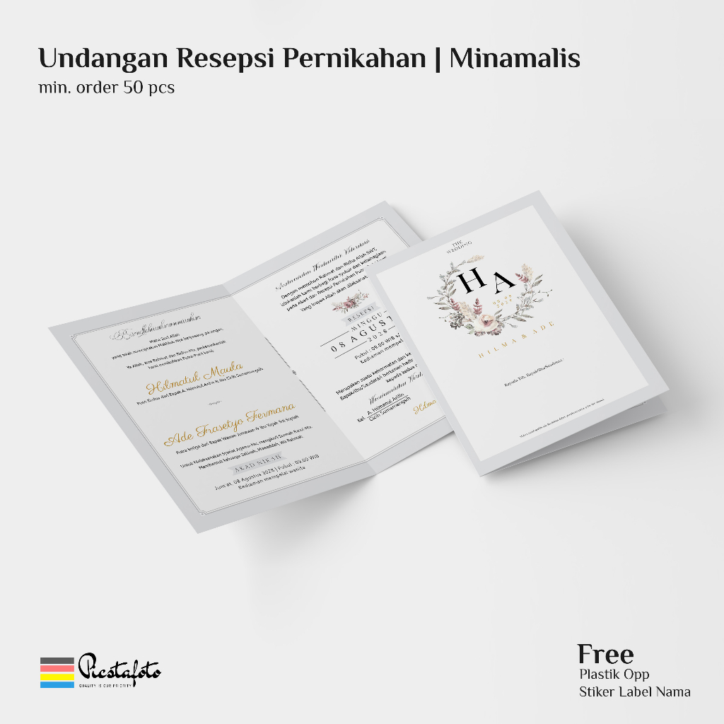 Jual Undangan Pernikahan / Undangan Resepsi Minimalis | Shopee Indonesia