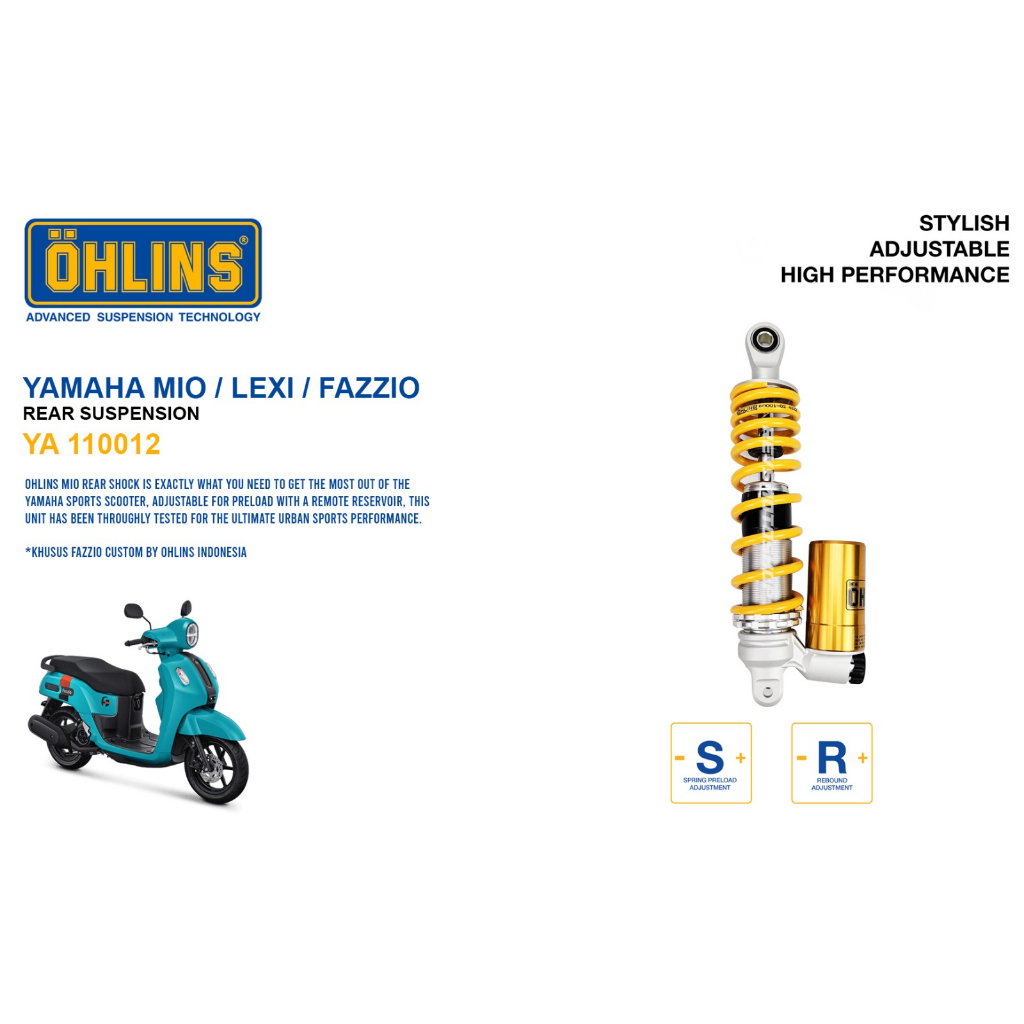 Jual Shock Shockbreaker Ohlins Yamaha Fazzio Mm Custom Ohlins Indonesia Shopee Indonesia