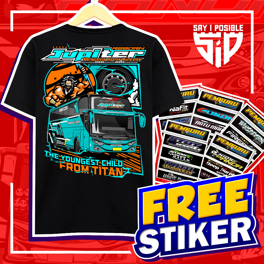 Jual Free 5 Stiker Kaos Bismania Tunggal Jaya Jupiter Cotton Combed