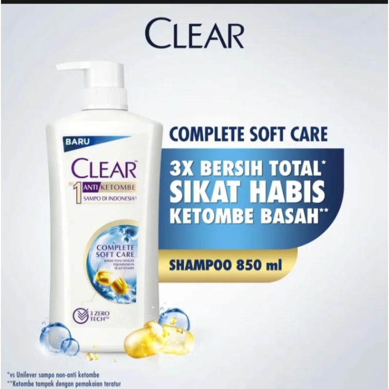 Jual CLEAR SHAMPOO Anti Dandruff Complete Soft Care Perawatan Rambut ...