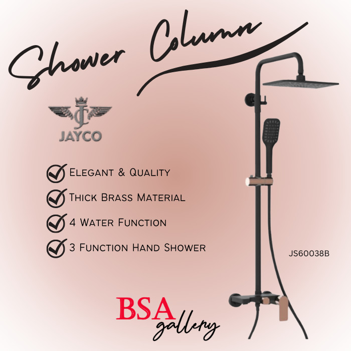 Jual SHOWER KOLOM JAYCO FULL BLACK KOMPLIT SET SHOWER TIANG KUNINGAN ...