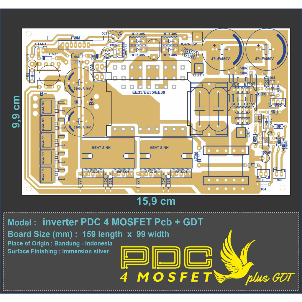 Jual Pcb inv-pdc 4 Mosfet plus GDT | Shopee Indonesia