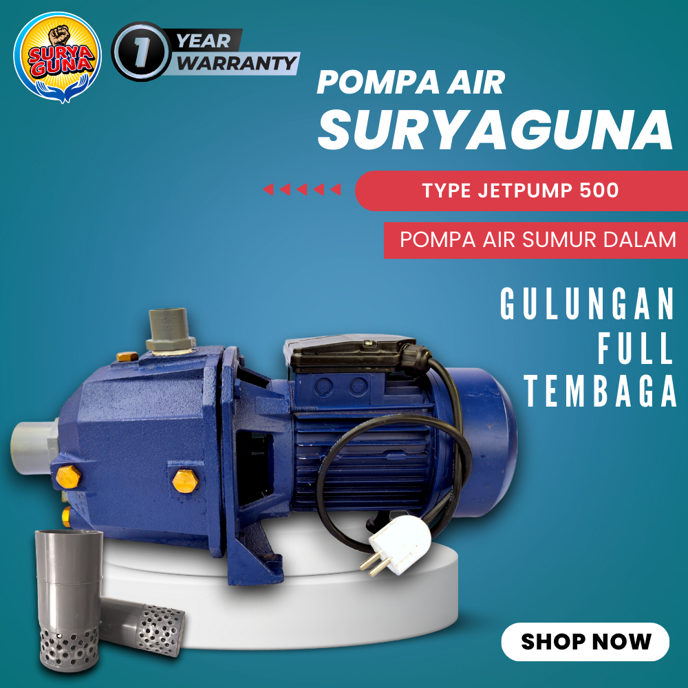 Jual Pompa Suryaguna Jet Pump 500 Pipa 1 Inch Pompa Air Modifikasi Sumur Dalam Hisap 15 Meter 6269