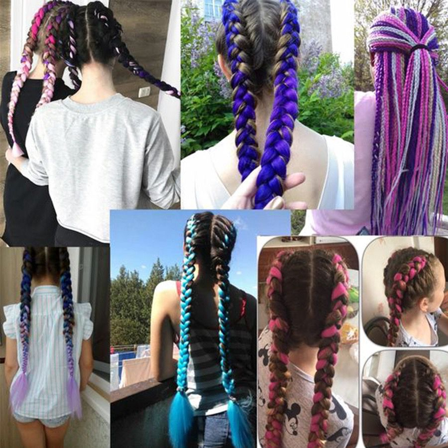 Jual Rambut Sambung Kepang Sintetis Pria/Wanita Model Kepang Jumbo ...