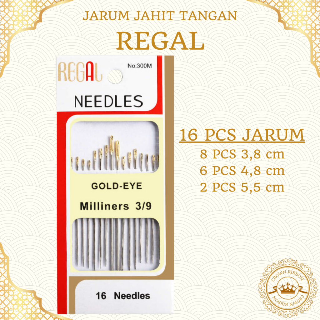 Jual REGAL Jarum Jahit Tangan Regal Set Isi 16 Payet REGAL GOLD EYE ...