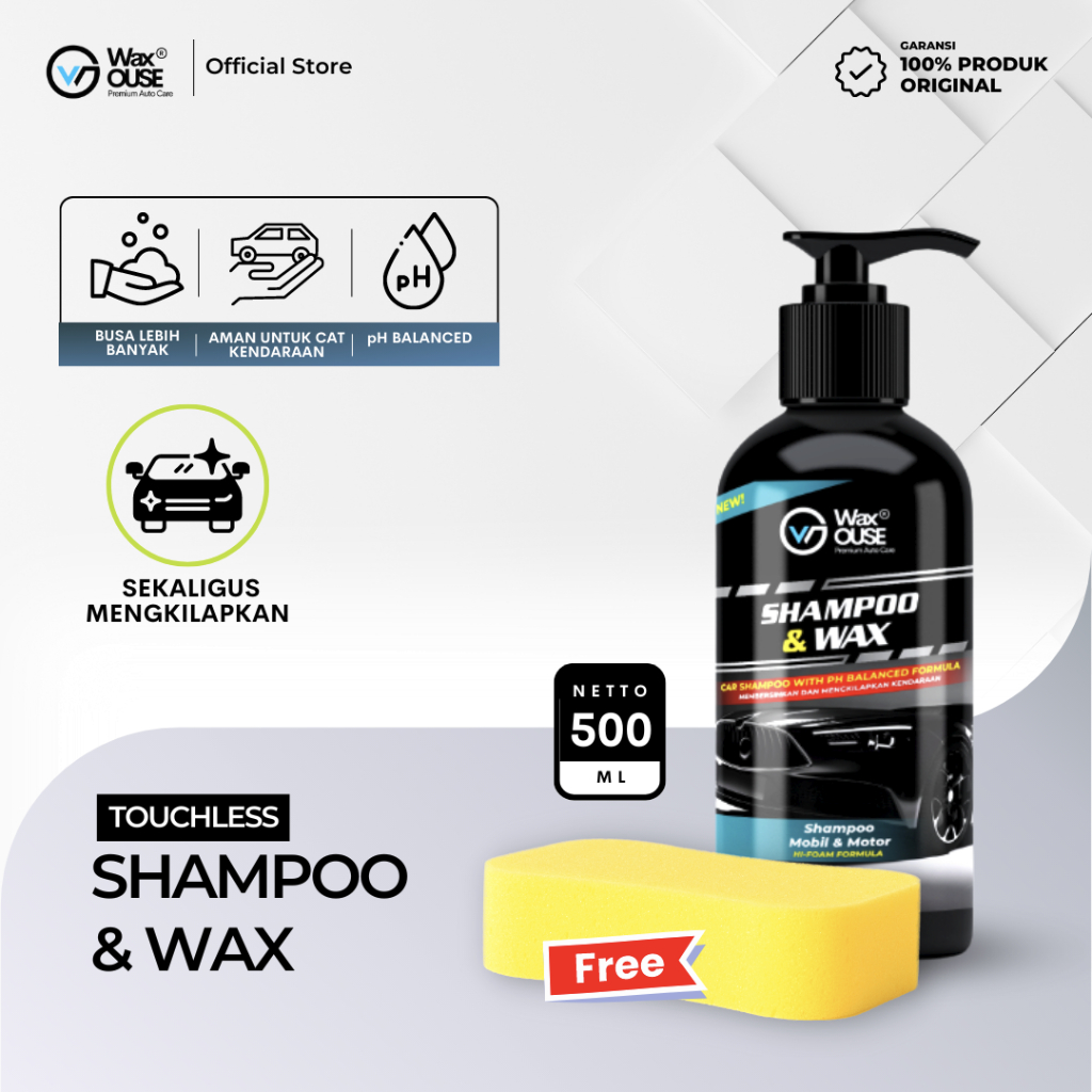 Jual Waxouse Shampoo & Wax 500 ml Shampoo Cuci Mobil Motor pH Balanced