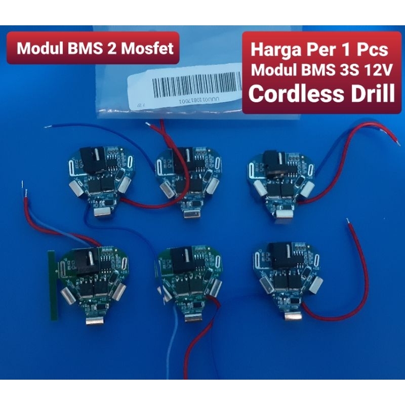 Jual BMS Cordless drill 12V (2 MOSFET), Harga per 1 Pcs, Bms 3S 12v