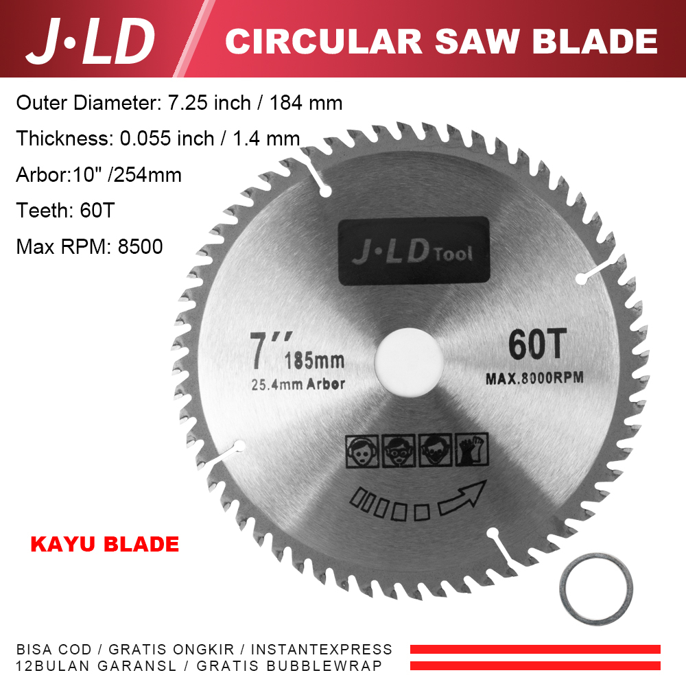 Jual Jld Mm Circular Saw Blade Inch T Mata Gerinda Potong Kayu