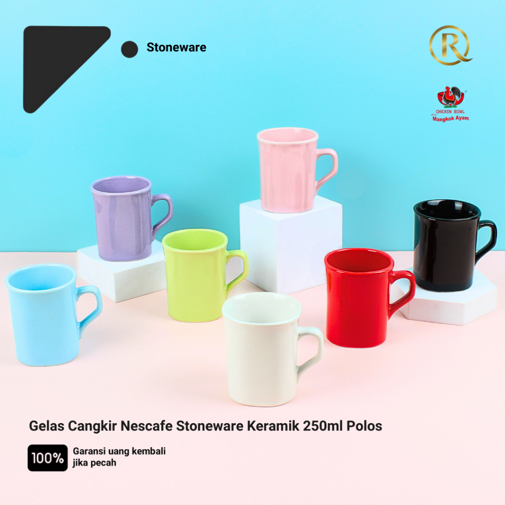 Jual Gelas Cangkir Nescafe Stoneware Keramik 250ml Polos Shopee Indonesia 4561