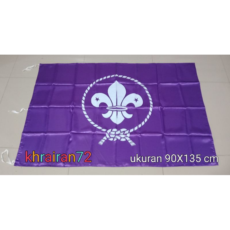 Jual bendera pramuka logo wosm atau boyscot ukuran 90 cm x 135 cm bahan ...