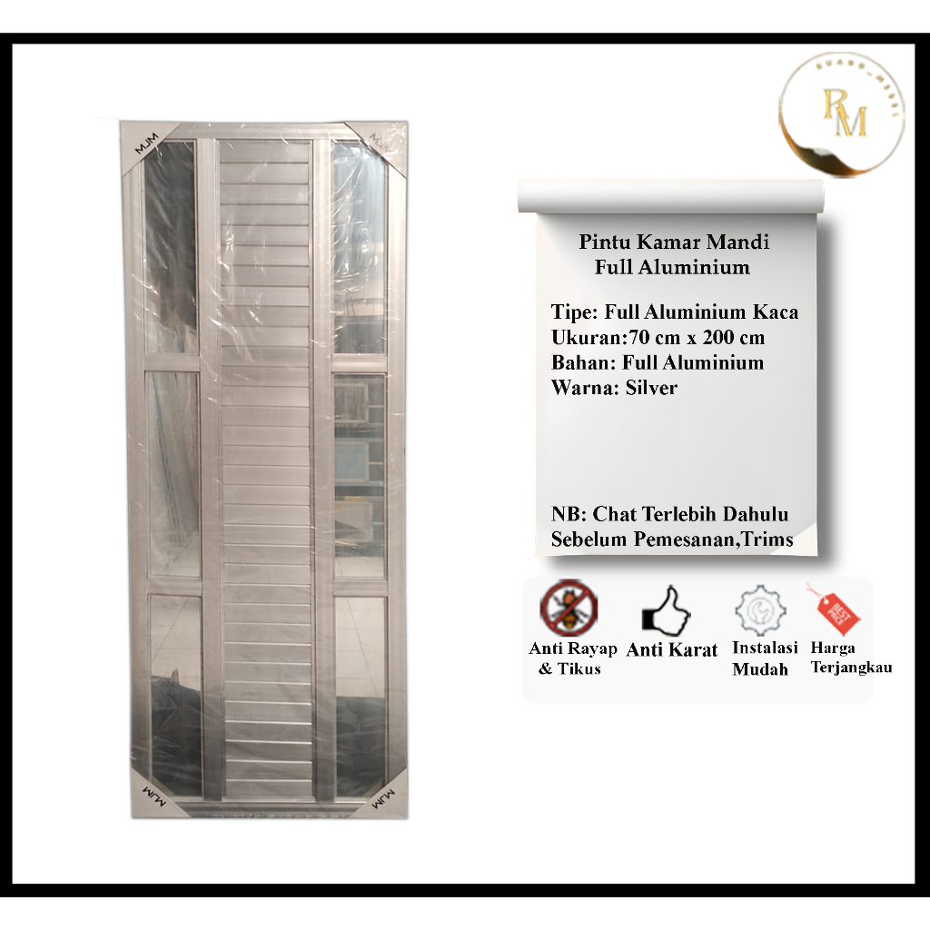 Jual PINTU KAMAR MANDI FULL ALUMINIUM (KACA SAMPING) | Shopee Indonesia