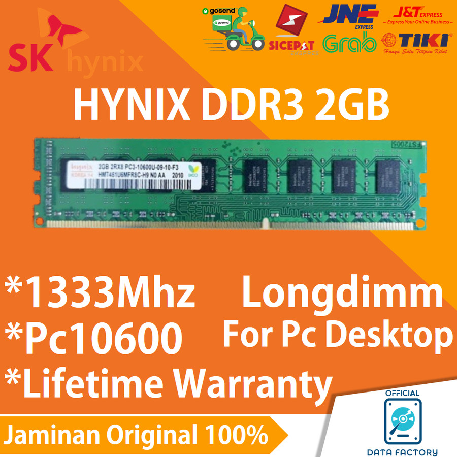 Jual RAM HYNIX LONGDIMM DDR3 2GB PC10600 1333Mhz MEMORY PC NEW