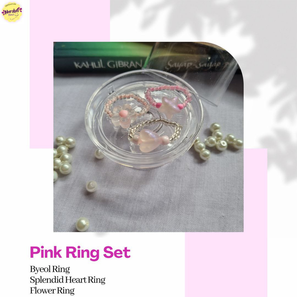 Jual Pink Ring Set (3 pcs) | Shopee Indonesia
