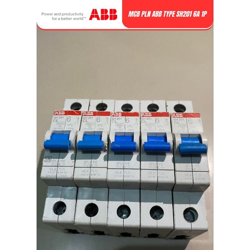 Jual MCB PLN ABB TYPE SH201 6A 1P | Shopee Indonesia