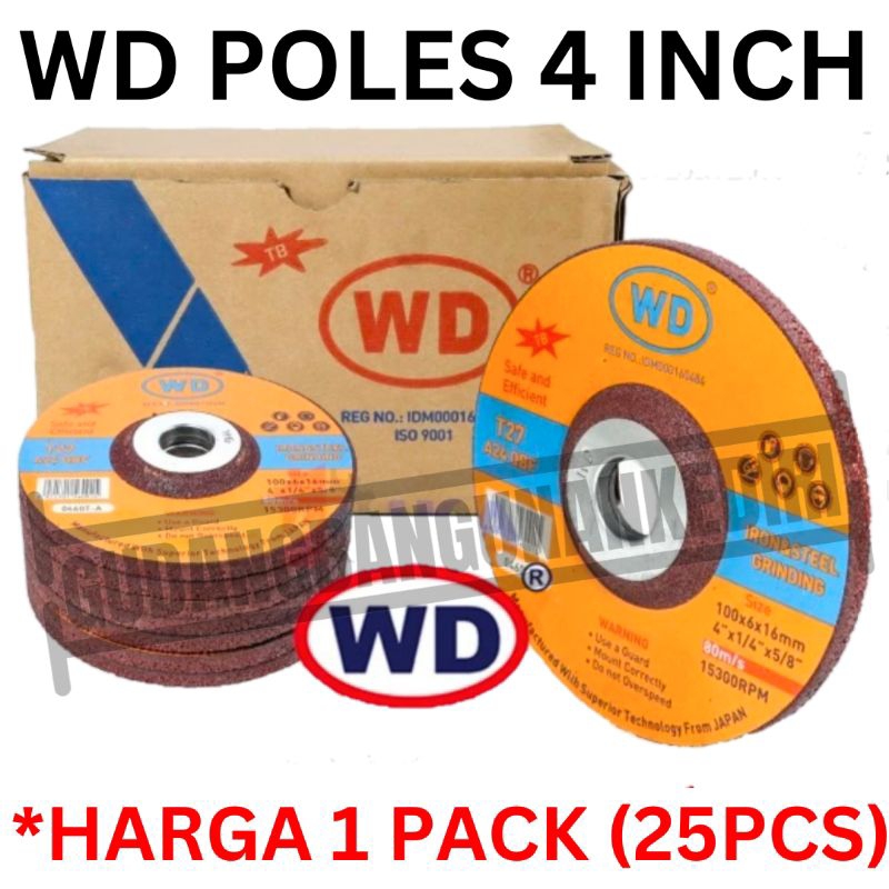 Jual [25pcs] mata batu gerinda POLES WD 4
