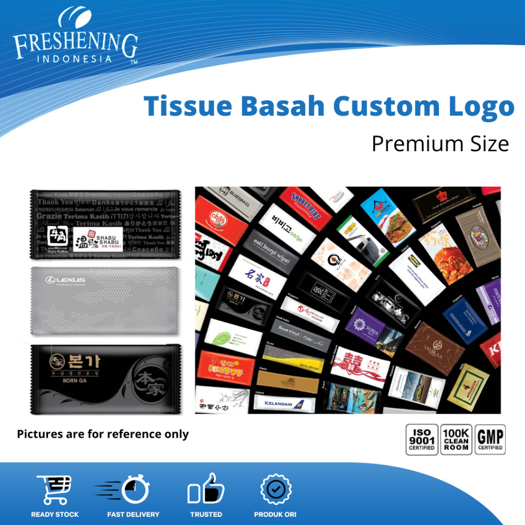 Jual Tissue Basah Sachet Custom Logo Premium Size 60 x 135 mm | Shopee ...