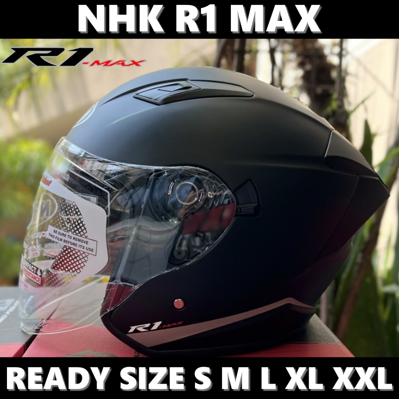 Jual NHK R1 MAX BLACK DOFF DOUBLE VISOR | Shopee Indonesia