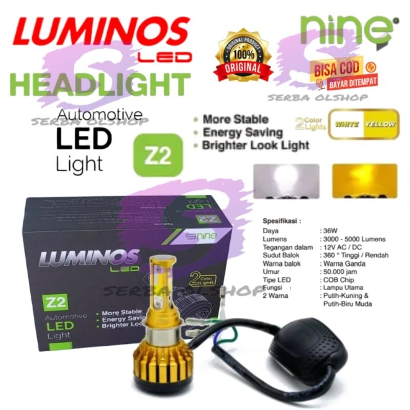 Jual Nine Luminosled Lampu Led Depan Motor Z Z Dan Z Warna Putih Kuning Biru Bergaransi