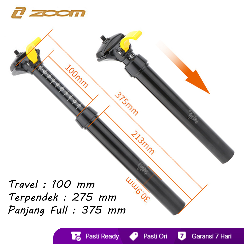 Jual ZOOM Hydraulic Seat Post Dropper Seatpost Hidrolis Tiang Saddle