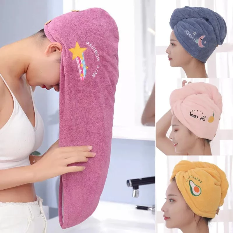Handuk kepala pengering rambut cepat kering shower cap magic keramas