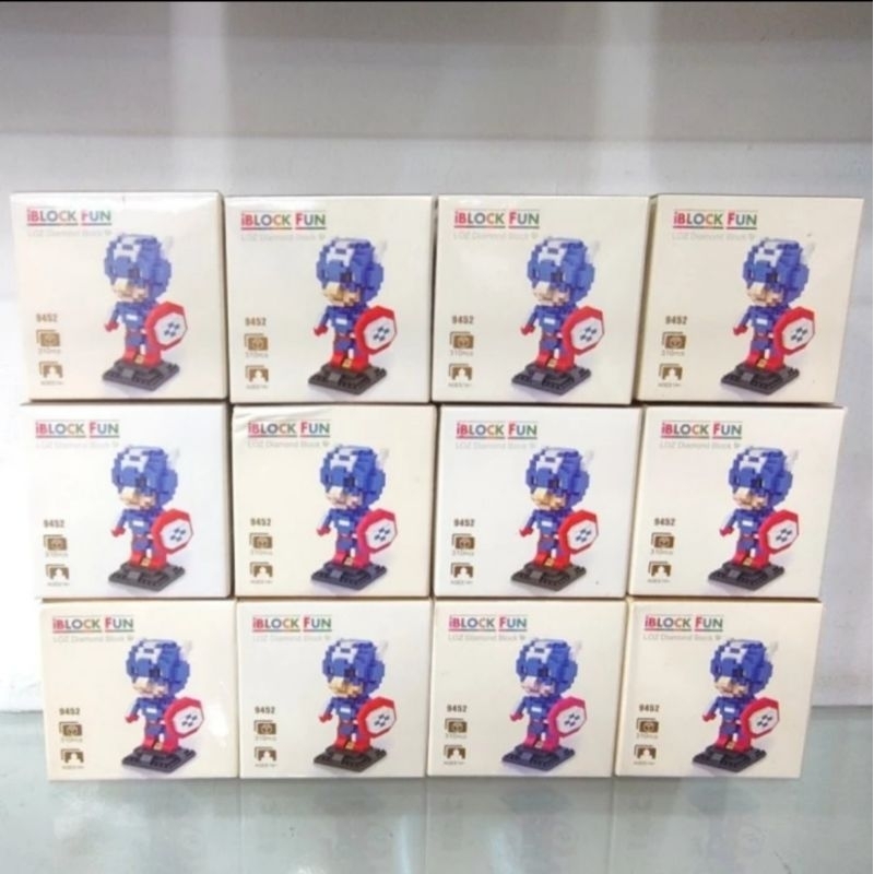Jual iBlock Fun Captain America Loz Diamond Block Mainan Mini Brick ...