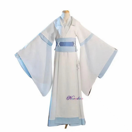 Mo Dao Zu Shi Wei Wuxian Cosplay Costume Set, Youth Style Hanfu, Traditional Chinese Robe with Accessories, Gray and Red, Multi-Piece Set for Anime Conventions