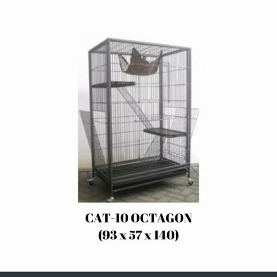Jual Kandang Kucing Tingkat Octagon CAT-10 (93 x 57 x 140) Kandang ...