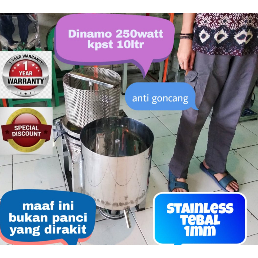 Jual Mesin Peniris Minyak Spiner Kapasitas Kg Liter Lebih Kuat Dan Stabil Shopee