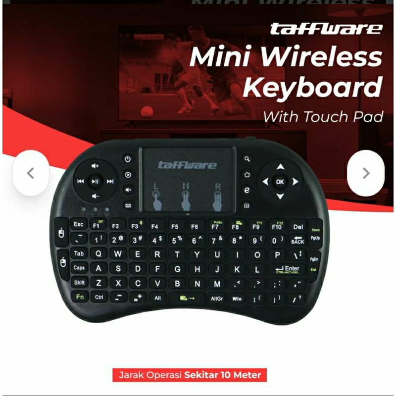 Jual Taffware keyboard mini wireless 2.4 GHZ with touch pad | Shopee ...