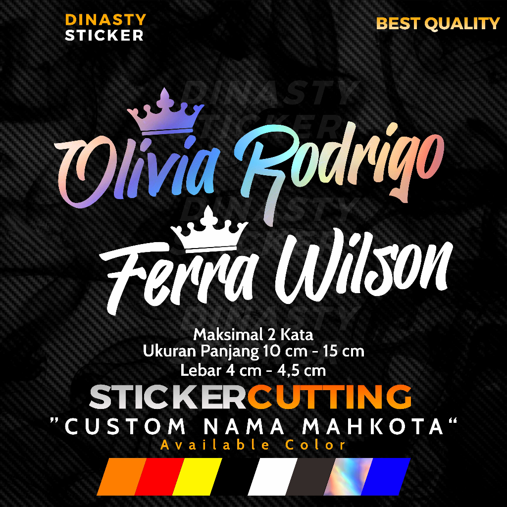 Jual STICKER STIKER CUTTING CUSTOM NAMA MAHKOTA VIRAL AESTHETIC KING