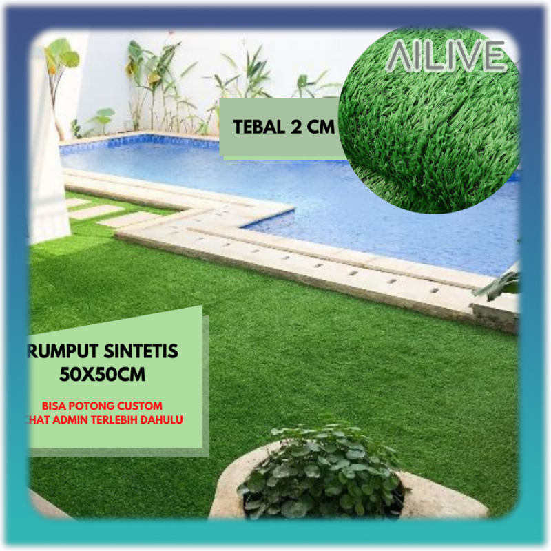 Jual Karpet Rumput Sintetis Mm Ukuran X Cm Rumput Palsu Artificial Swiss Grass Dekorasi