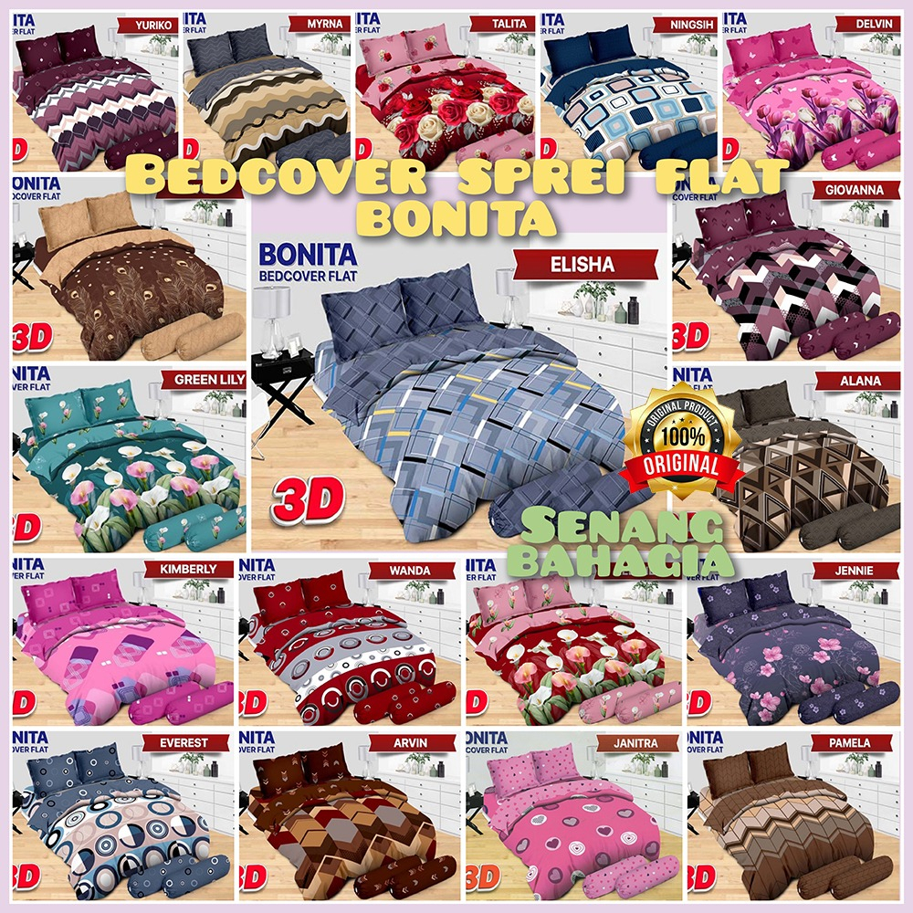 Jual Bed Cover Set 180x200 Bonita Bedcover Bonita Sprei Flat King 180 X ...