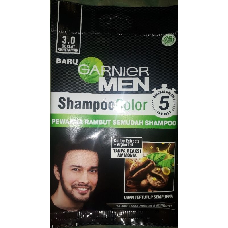 Jual Garnier Men Shampoo color Pewarna Rambut 3.0 Coklat Kehitaman 10