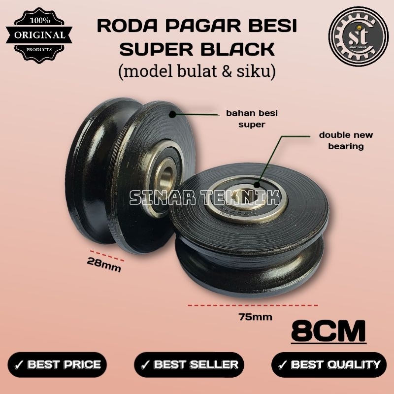 Jual Roda Pagar Roda Besi Roda Superblack Roda Pagar Besi Superblack Polos Uk8cm Bulat Dan 2377