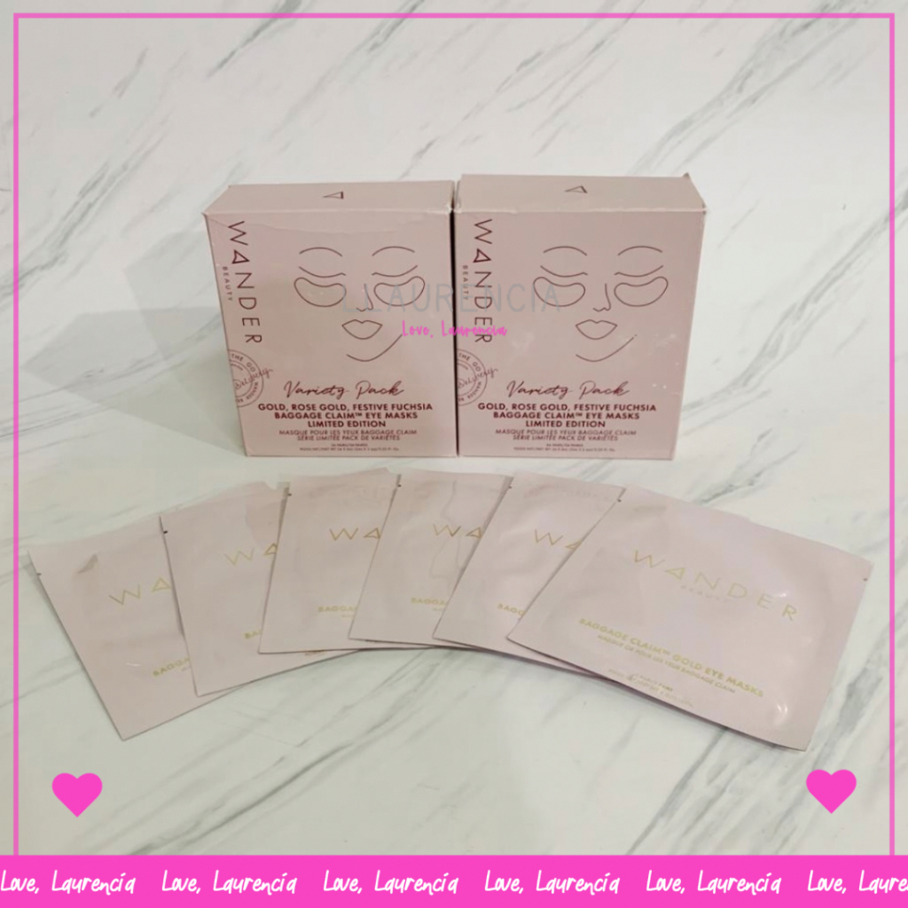 Jual WANDER BEAUTY Baggage Claim Gold Eye Masks / NEW Festive Fuchsia
