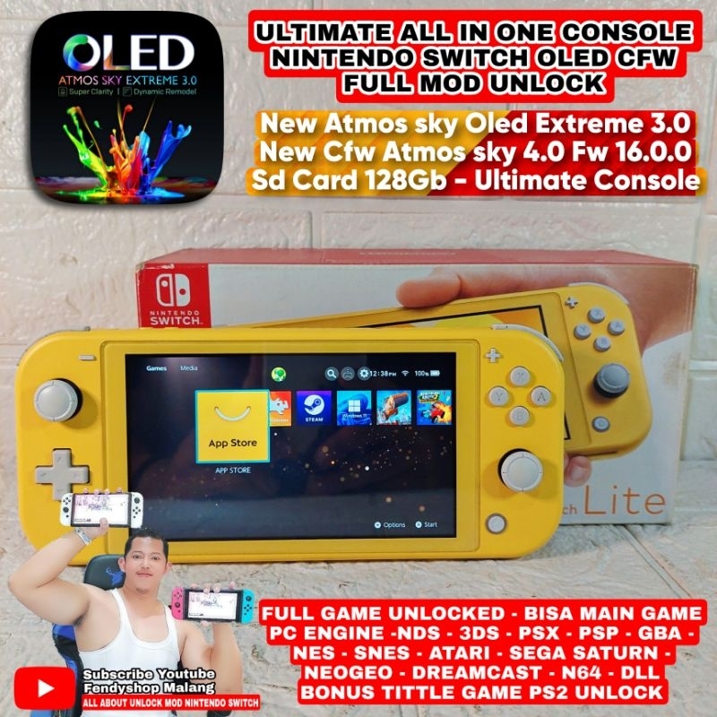 Jual Nintendo switch Lite cfw Atmos sky 4.0 128gb Ultimate Console ...