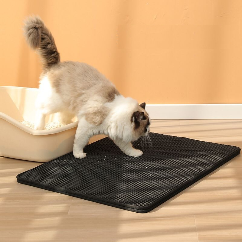 Double-Layer Cat Litter Box Mat Trapper EVA Pad Pet Foam Rubber