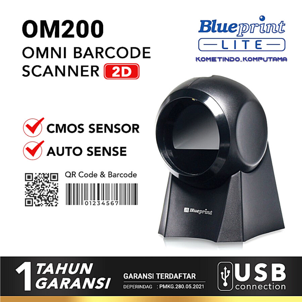 Jual BP-OM200 OMNI - BARCODE SCANNER OM200 BLUEPRINT 2D AUTO SCAN, QR ...