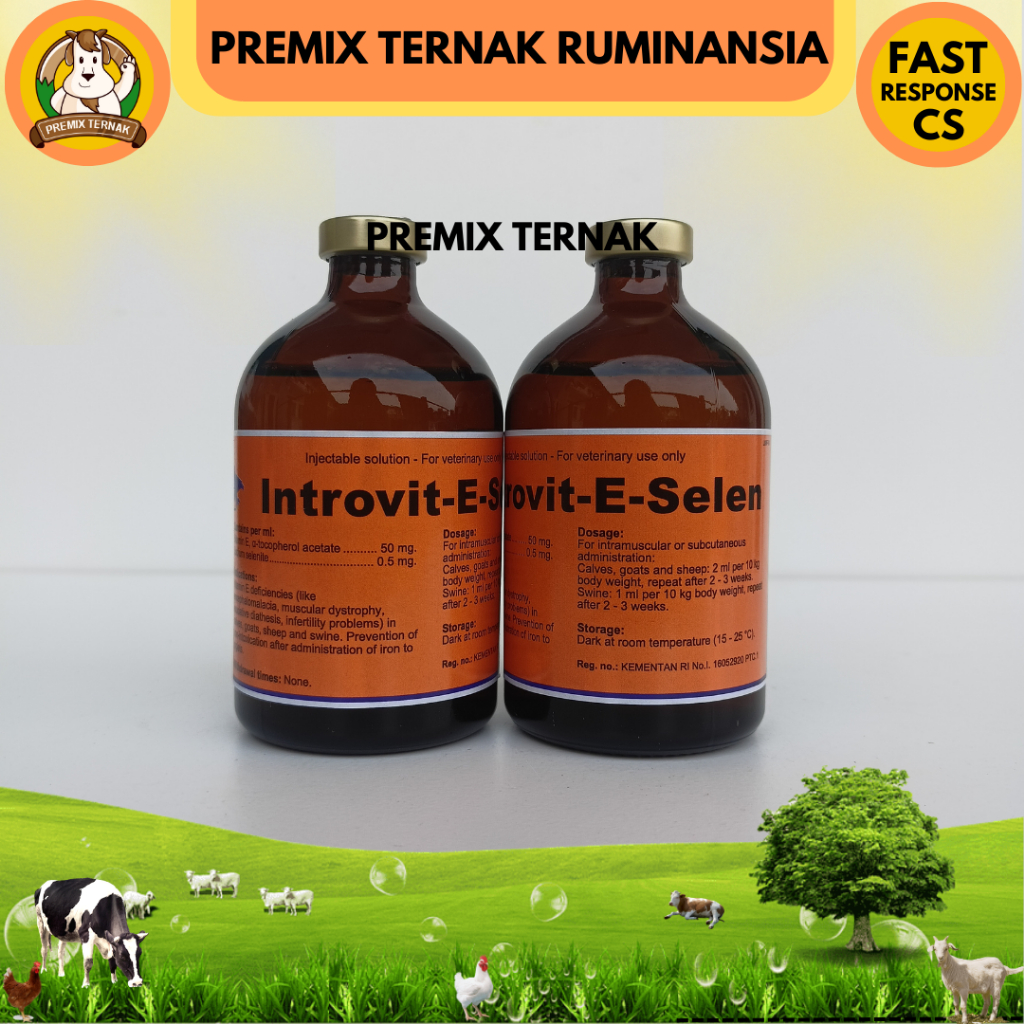 Jual INTROVIT E SELEN 100 ml - Vitamin E Selenium Injeksi Hewan Holland ...