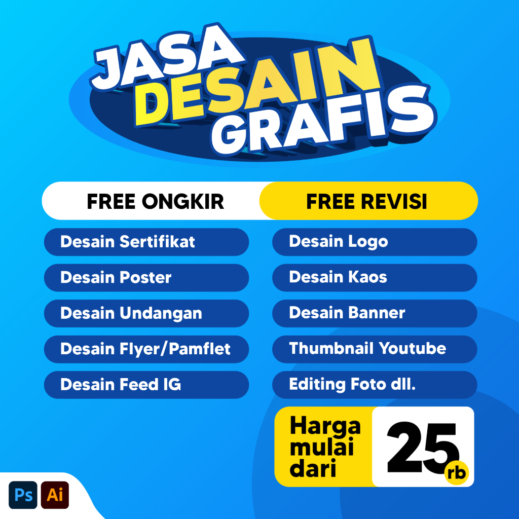 Jual Jasa Design Logo Banner Mockup Kemasan Brosur Feed Ig Sertifikat Flyer Poster