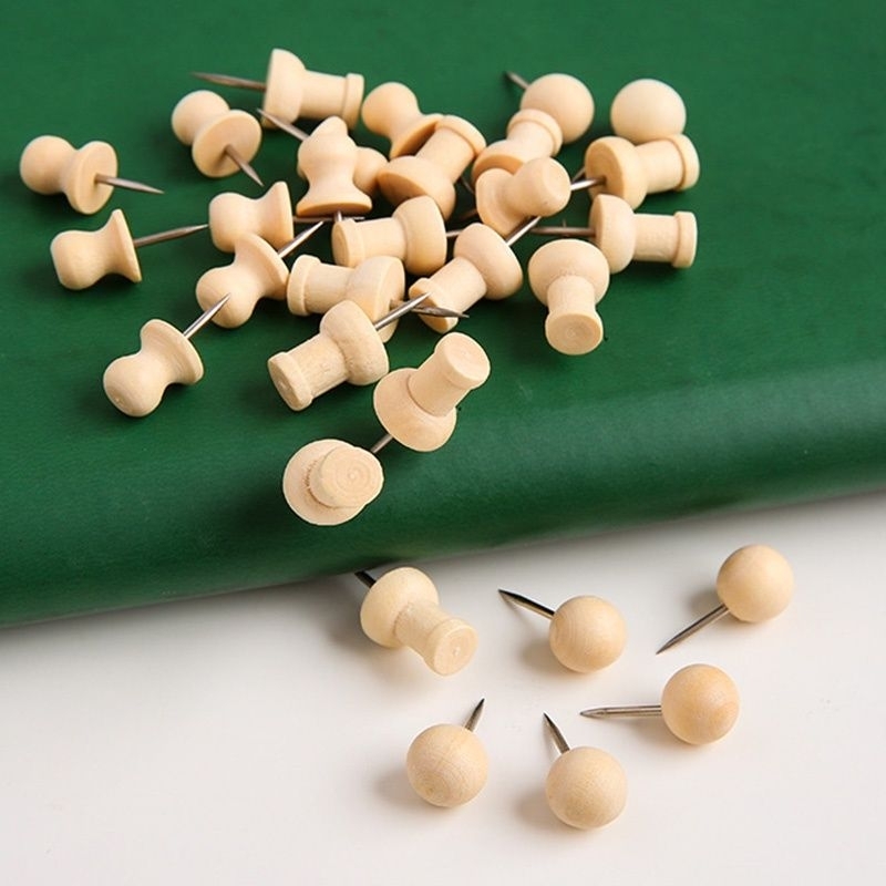 Jual Push Pin Paku Tekan Set (10pcs) Wood Kayu Lucu Unik Simple Praktis ...