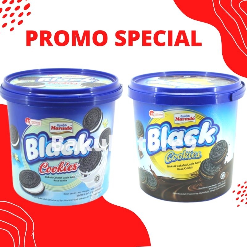 Jual MARINDO BLACK COOKIES KEMASAN TIMBA RASA CHOCO / VANILA 300 GRAM ...