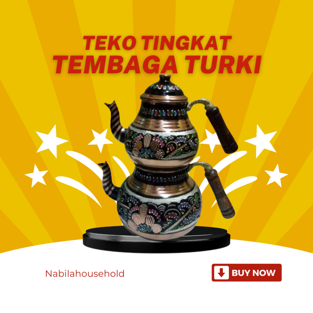 Jual Tea Pot Teapot Khas Turki Teko Susun Tingkat Tembaga Asli Import