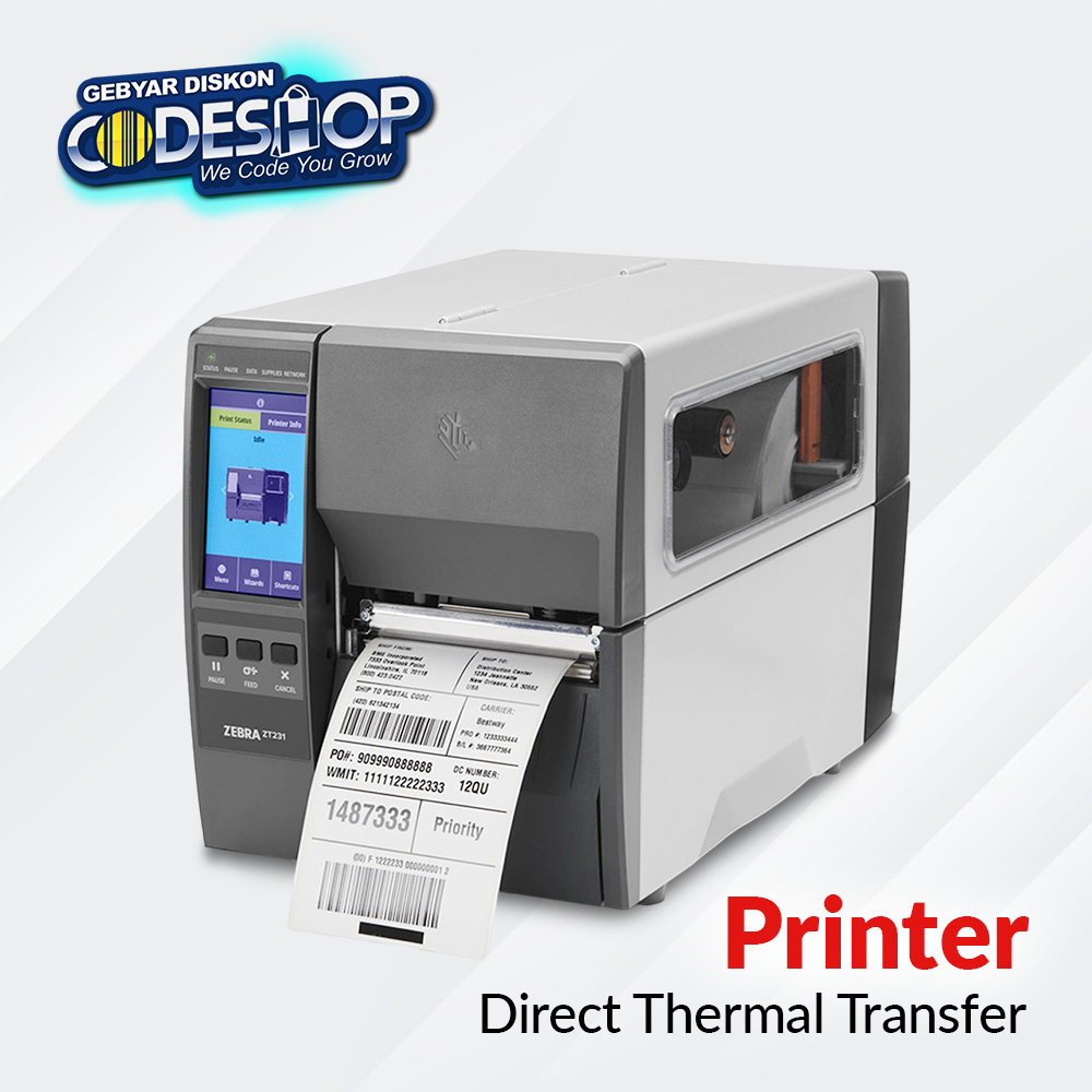 Jual Zebra ZT231 Printer Label Barcode Direct Thermal Transfer 203 dpi ...