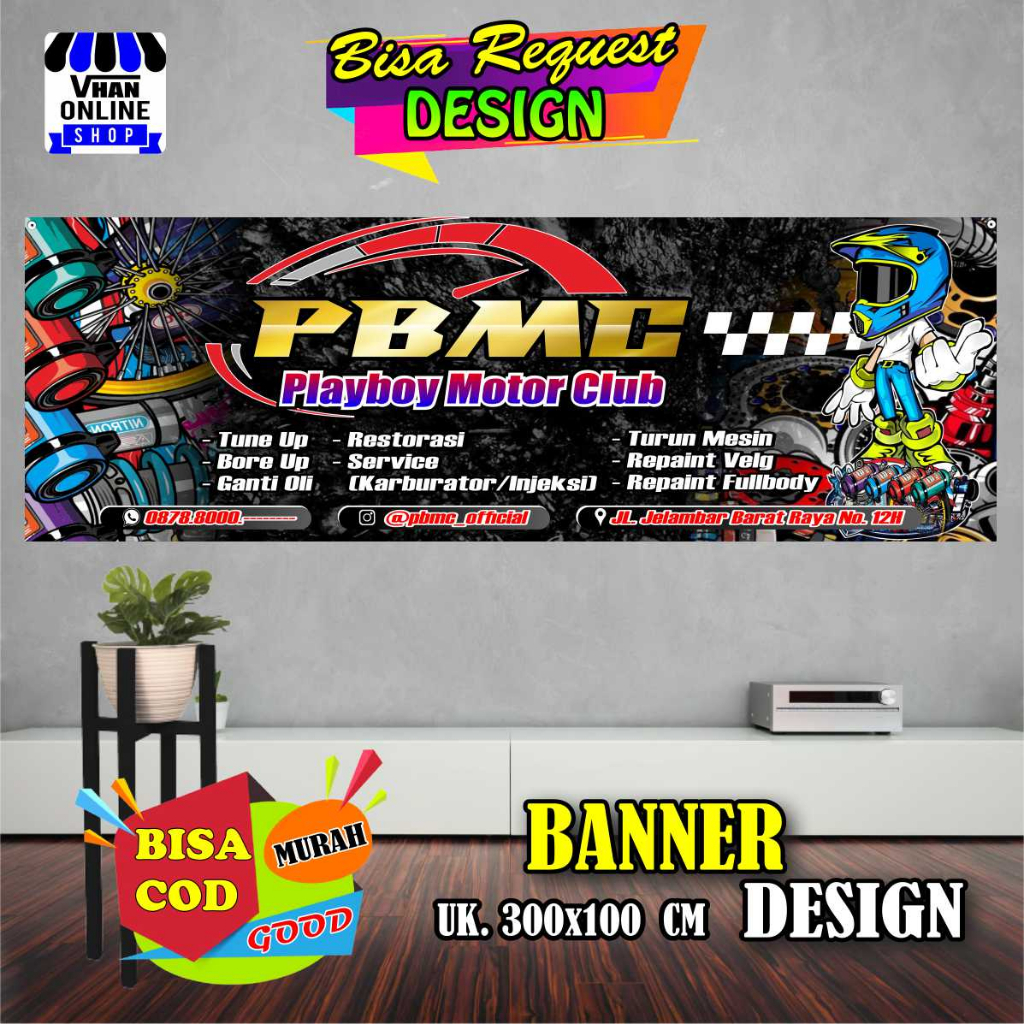 Jual Cetak Spanduk Keren Untuk Bengkel Racing, Toko Sparepart, Keren ...