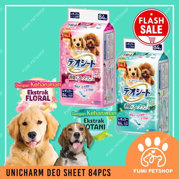 Jual UNICHARM DEO SHEET ANJING REGULER 84 PCS (FLORAL/GREEN AROMA ...