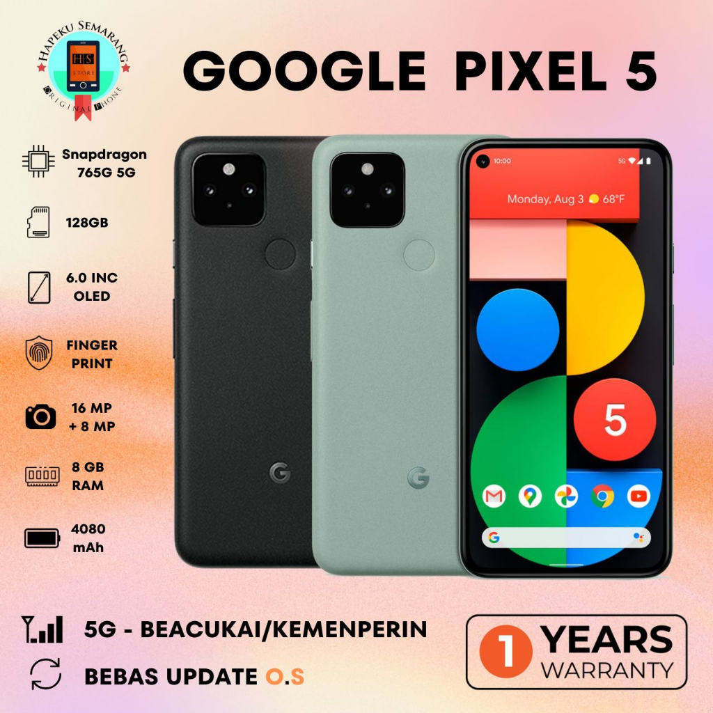 Jual GRATIS FULLSET Google Pixel 5 8/128GB Super Mulus Like New