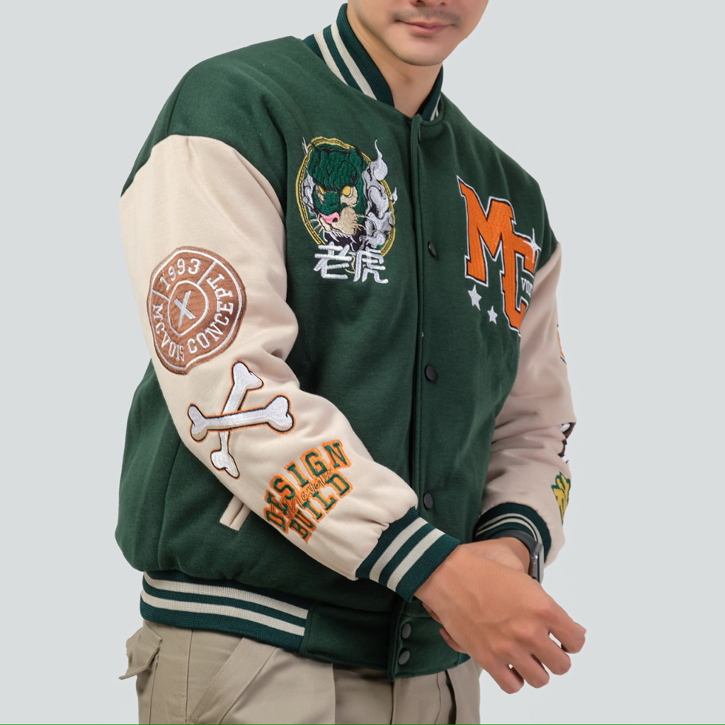 Jual Mcvois Varsity Jaket Nakagumi Green Full Bordir Premium Distro ...